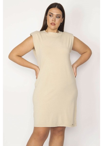 Kadın Haki Pamuklu Kumaş Omuzları Vatkalı Spor Elbise 65N29430 modelleri