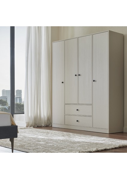 Kalinsta 4 Kapaklı Gardırop - Beyaz