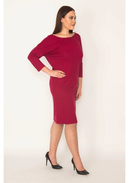 Kadın Fujya Sırtı V Kapri Kollu Elbise fırsatları