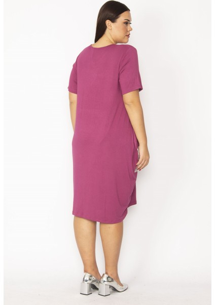 Kadın Bordo Cebi Payet Detaylı Viskon Elbise 65N28931 modelleri