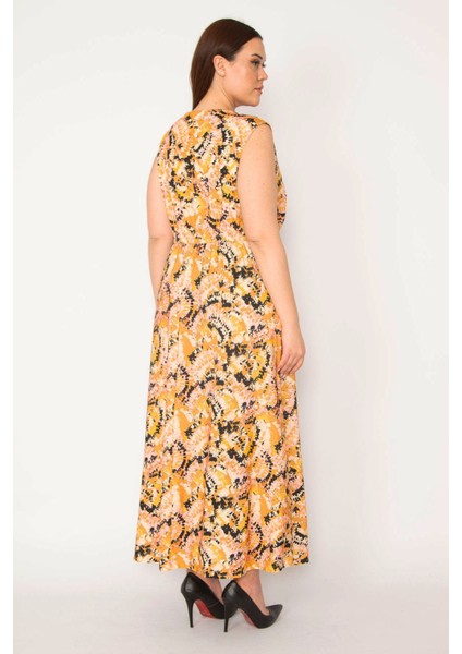 Kadın Renkli Anvelop Yakalı Uzun Elbise fırsatları