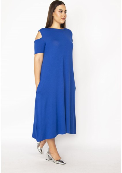 Kadın Haki Omuz Dekolteli Viskon Elbise 65N29520 modelleri