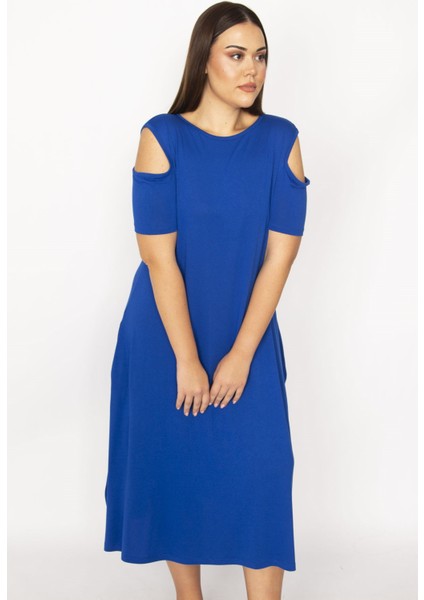 Kadın Haki Omuz Dekolteli Viskon Elbise 65N29520 indirimleri