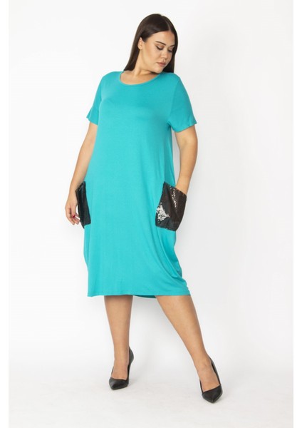 Kadın Bordo Cebi Payet Detaylı Viskon Elbise 65N28931 fiyatları