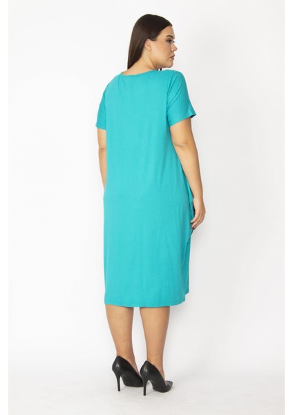 Kadın Bordo Cebi Payet Detaylı Viskon Elbise 65N28931 fırsatları