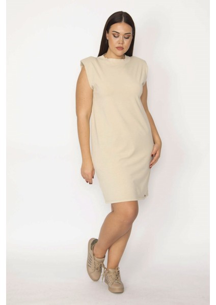 Kadın Haki Pamuklu Kumaş Omuzları Vatkalı Spor Elbise 65N29430 indirimleri
