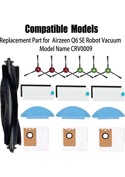 Airzeen Q6 Se Robot Süpürge Model CRV0009 Için Yedek Parçalar Aksesuarlar Ana Fırça Yan Fırça Filtre Paspas Pedi (Yurt Dışından) indirimleri