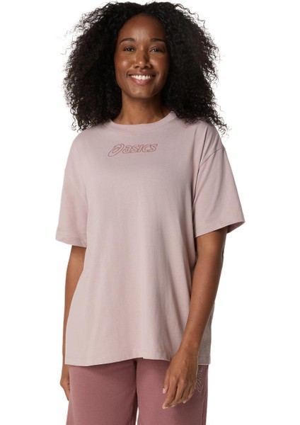 Asics Logo Tee Kadın Açık Kahvrerengi Kısa Kollu Tshirt 2032C843-702
