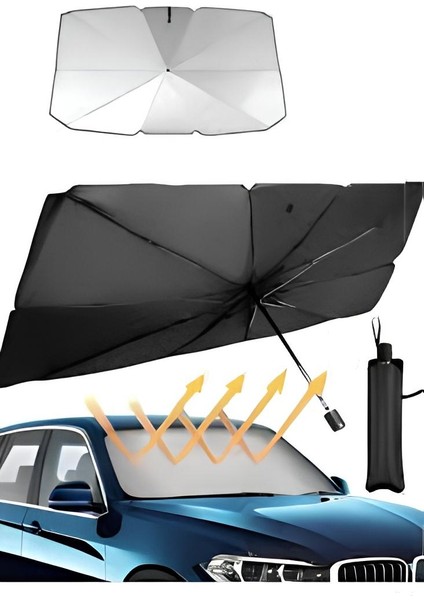 Tüm Araçlar Için Araba Ön Cam Güneşlik Katlanabilir Şemsiye Güneşlik Oto Ön Cam Güneşliği Gölgelik