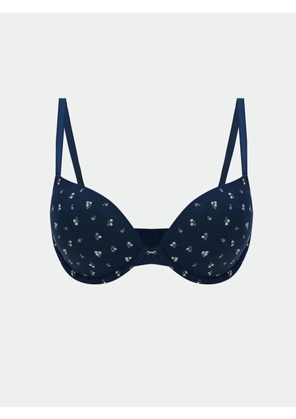 Lcw Dream Lacivert Balenli Dolgusuz Çiçekli Tişört Sütyen