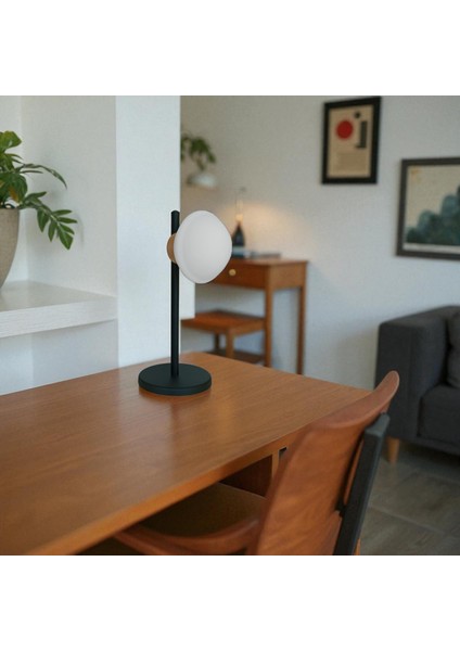 Celan Ahşap Detay Siyah Masa Lambası fiyatları