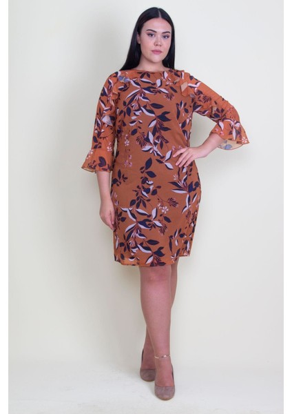 Kadın Taba Yaka ve Kol Detaylı Astarlı Şifon Elbise 65N18213 fiyatları