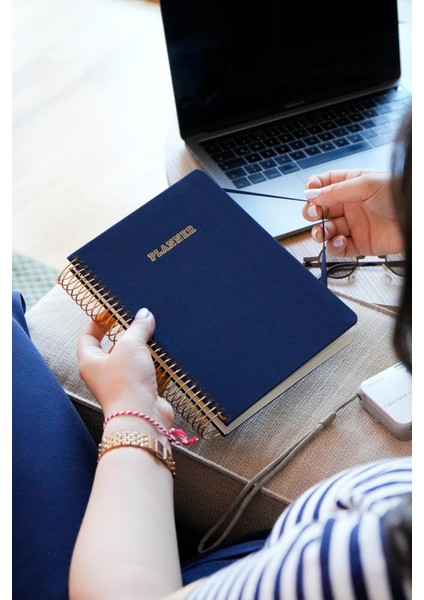 A5 Spiralli Keten Süresiz Planlayıcı Ajanda,lastikli .cepli Lacivert fiyatları