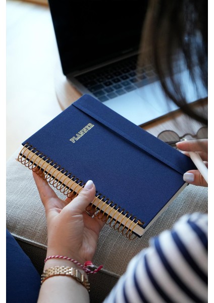 A5 Spiralli Keten Süresiz Planlayıcı Ajanda,lastikli .cepli Lacivert modelleri