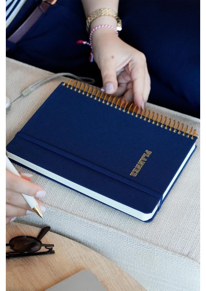 A5 Spiralli Keten Süresiz Planlayıcı Ajanda,lastikli .cepli Lacivert fırsatları