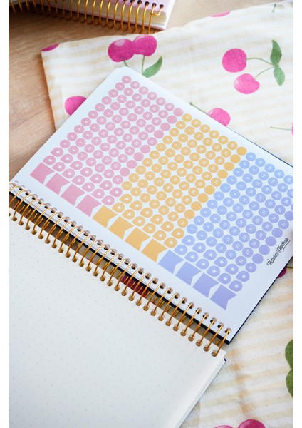 A5 Spiralli Keten Süresiz Planlayıcı Ajanda,lastikli .cepli Lacivert