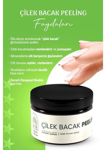 | Çilek Bacak Peeling Spirulina (Su yosunu Etkisi), Batık Giderici, Vücut Peeling, Gözenek Temizler (250 Gr)