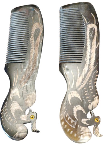 18-19 cm Gerçek Siyah Kemik Tarak