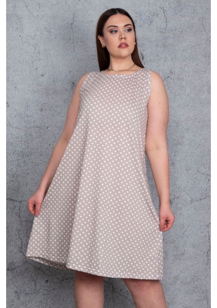 Kadın Vizon Puan Desenli Elbise 65N24477