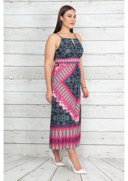 Kadın Renkli Yaka Detaylı Askılı Elbise 65N20426 fiyatları