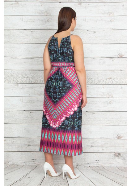 Kadın Renkli Yaka Detaylı Askılı Elbise 65N20426 modelleri