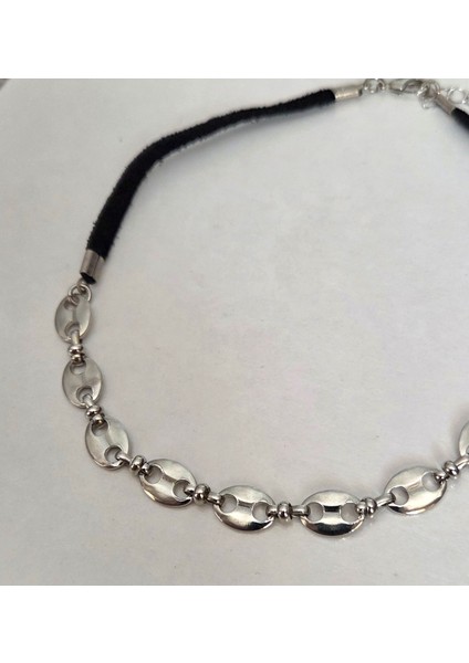 Kadın Choker Kolye – Süet Kordon, Rodyum Kaplama Metal ,33+8 cm Ayarlanabilir modelleri