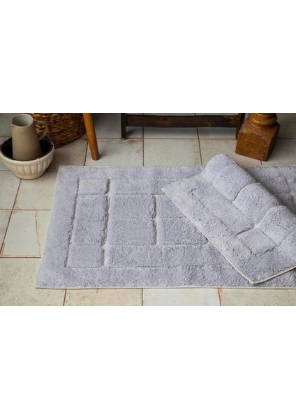 60 x 100 / 50 x 60 Banyo Paspası Brıcks Grı - Paspas