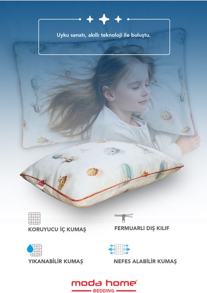 2 Adet Müslin Kumaşlı Ortopedik Çocuk Yastığı,visco Parçacıklı Pamuk Kılıflı 40*60 *1100 Gr(Bulut)