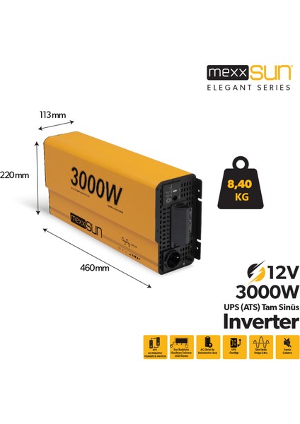 Teknovasyon Arge Tam Sin Ups (Remote Ekran) 12V 3000W