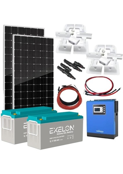 Teknovasyon Arge Güneş Enerjisi Karavan Solar Paketi 3kva Mppt Inverter 330W Güneş Paneli