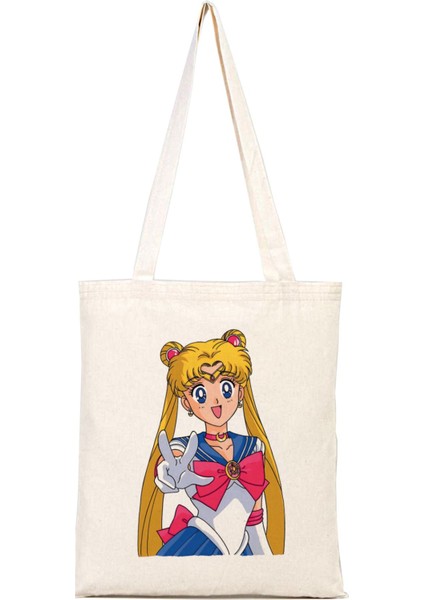 Sailor Moon %100 Pamuk Bez Omuz Çantası