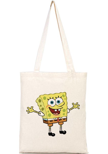 Sünger Bob %100 Pamuk Bez Omuz Çantası