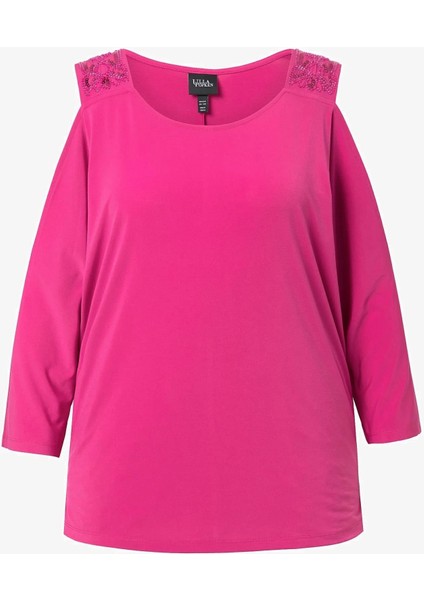 Kadın Büyük Beden Fujya, Omuz Açık, Pul ve Boncuk Işli Jarse Bluz 65N38966 modelleri