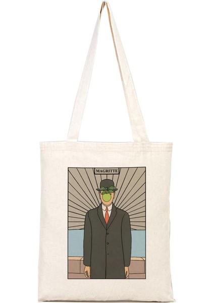Magritte Son Of Man %100 Pamuk Bez Omuz Çantası fiyatları
