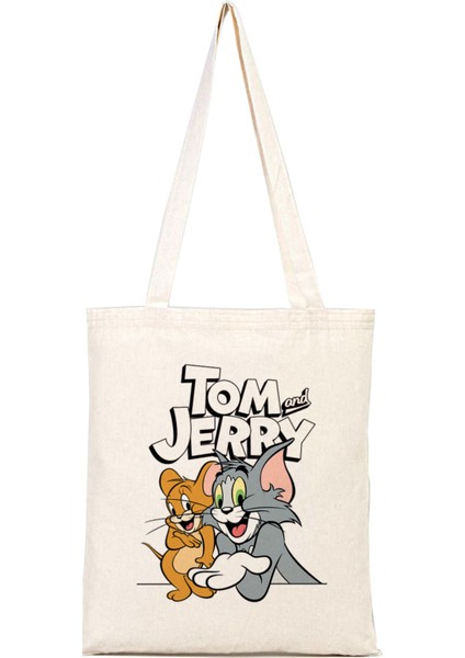 Tom ve Jerry %100 Pamuk Bez Omuz Çantası
