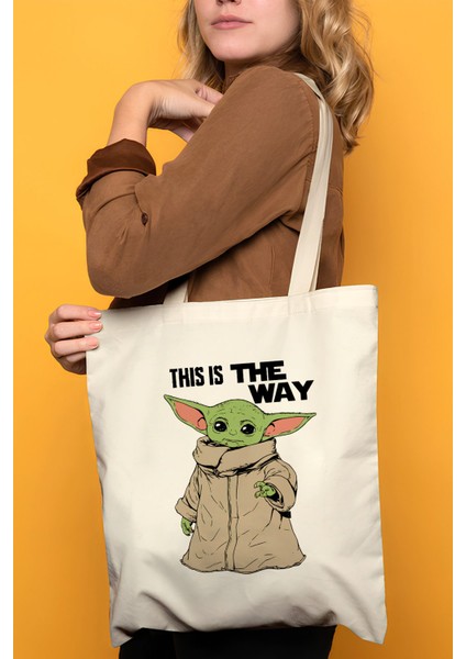 Grogu Baby Yoda %100 Pamuk Bez Çanta