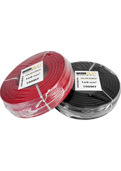 Solar Kablo 6mm Kırmızı (100m)