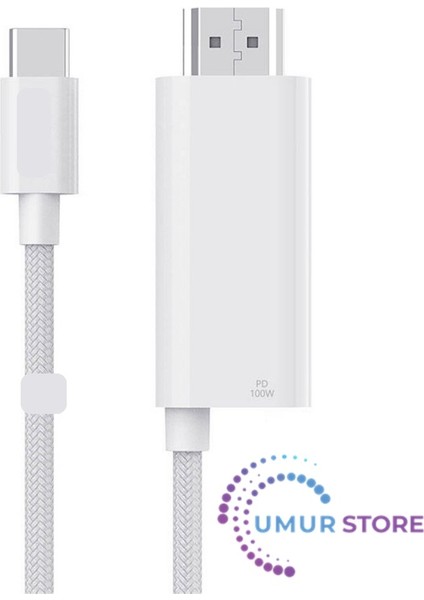 Type-C To HDMI (4K@60Hz) Kablo Wiwu WI-PS001 Pd Şarj ve Projeksiyon Kablosu 1.8m