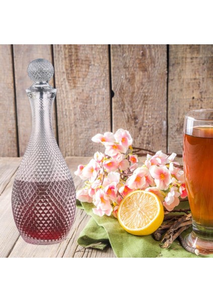 Kristal Cam Karaf Sürahi ve Şerbetlik1 Meşrubat Sürahisi Içecek Sürahisi