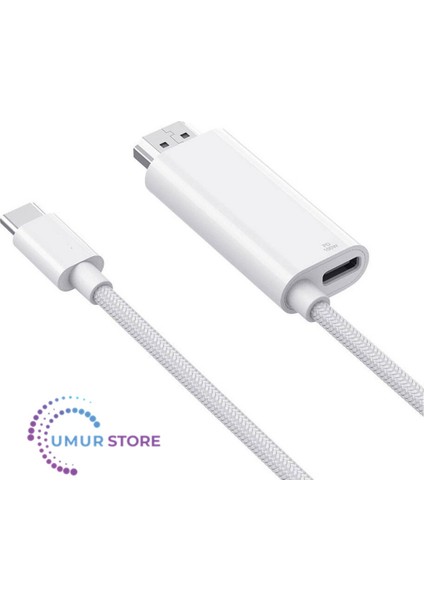 Type-C To HDMI (4K@60Hz) Kablo Wiwu WI-PS001 Pd Şarj ve Projeksiyon Kablosu 1.8m fırsatları