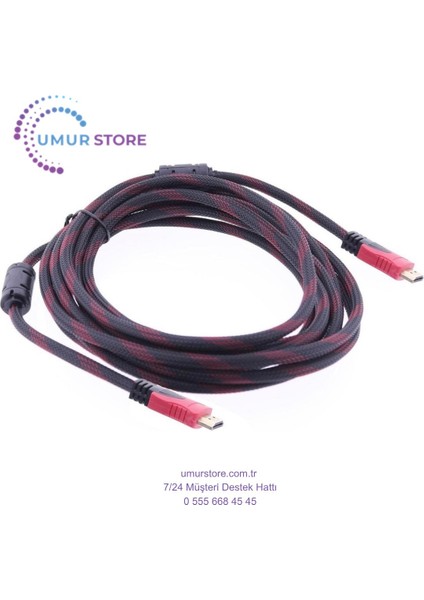 HDMI Kablosu Gold 1.4V 3D 4K Örgülü 5mt