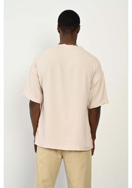 R-3979 Pis Dikiş Detaylı Kısa Kol Düğmesiz Gömlek indirimleri