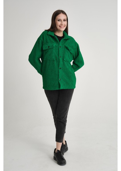 R-3837 Peluş Çift Cep Kapaklı Gömlek fiyatları