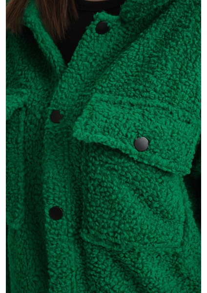 R-3837 Peluş Çift Cep Kapaklı Gömlek indirimleri