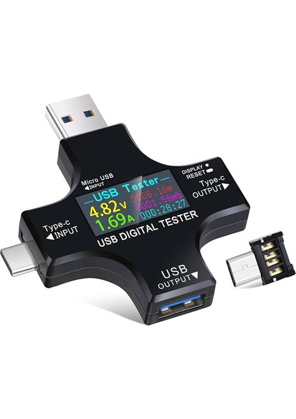 Çok Işlevli Type-C+Usb Dijital Test Cihazı