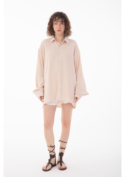 R-6047 Ayaklı Yaka Uzun Kol Aerobin Gömlek