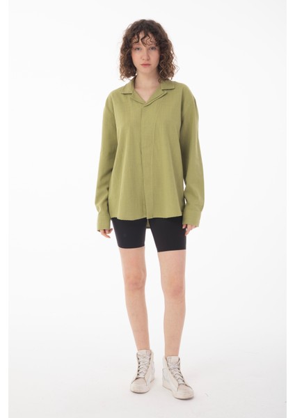 R-6059 Gizli Pat Detaylı Uzun Kol Gömlek