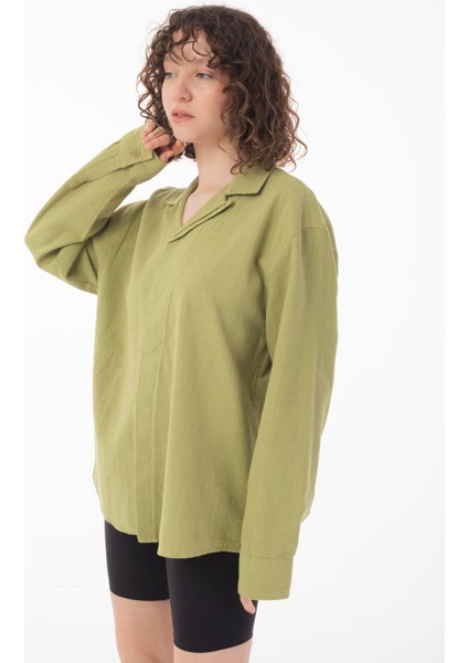 R-6059 Gizli Pat Detaylı Uzun Kol Gömlek modelleri