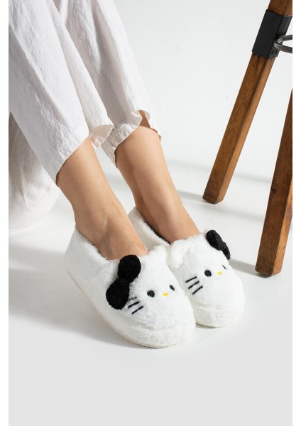 Kadın Yumuşak Tüylü Peluş Panduf Terlik Ev Panduf