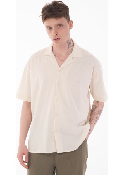 R-6045 Apaç Yaka Kısa Kol Krinkıl Gömlek fiyatları
